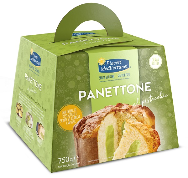 PIACERI MEDITERRANEI PANETTONE AL PISTACCHIO 750 G - Farmacia Nuova Dr.ssa Gabriella Catellani