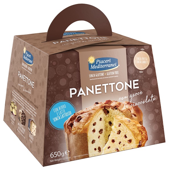 PIACERI MEDITERRANEI PANETTONE GOCCE DI CIOCCOLATO 650 G - Farmacia Nuova Dr.ssa Gabriella Catellani
