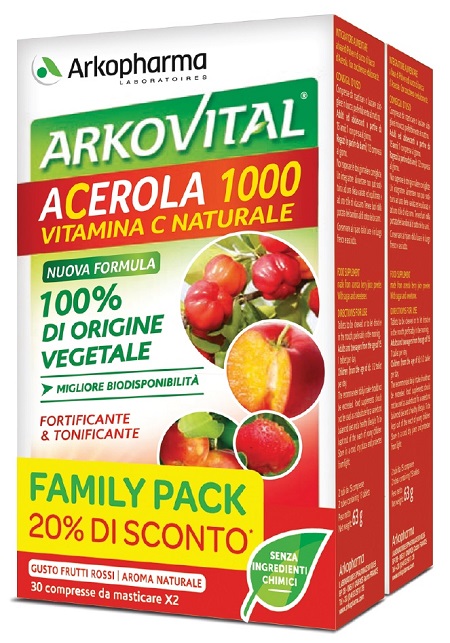 ARKOVITAL ACEROLA 1000 PACK FAMILY 60 COMPRESSE - Farmacia Nuova Dr.ssa Gabriella Catellani