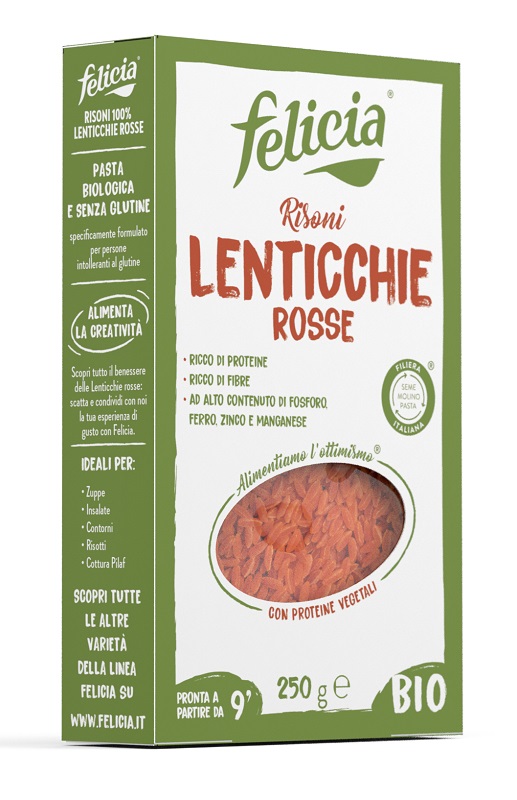 FELICIA BIO RISONI LENTICCHIE ROSSE 250 G - Farmacia Nuova Dr.ssa Gabriella Catellani