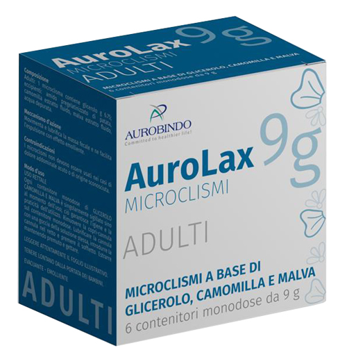 MICROCLISMI PER ADULTI AUROLAX 6 CONTENITORI 9 G - Farmacia Nuova Dr.ssa Gabriella Catellani