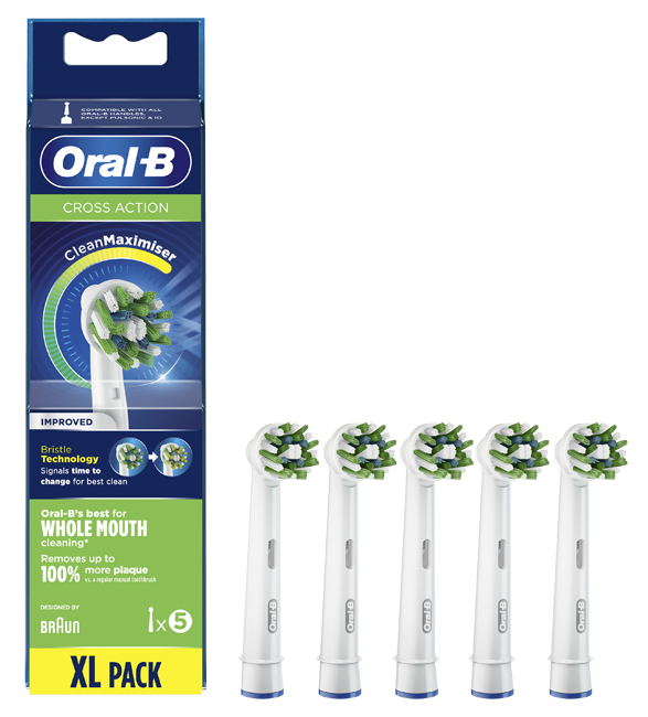 ORALB CROSS ACTION EB50 TESTINE PER SPAZZOLINO ELETTRICO 5 PEZZI - Farmacia Nuova Dr.ssa Gabriella Catellani