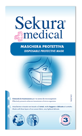 SEKURA MASCHERINA IGIENICA 3 PEZZI - Farmacia Nuova Dr.ssa Gabriella Catellani