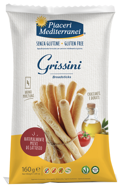 PIACERI MEDITERRANEI GRISSINI 160 G - Farmacia Nuova Dr.ssa Gabriella Catellani
