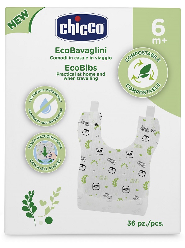 CHICCO BAVAGLINI MONOUSO COMPOSTABILI 36 PEZZI - Farmacia Nuova Dr.ssa Gabriella Catellani