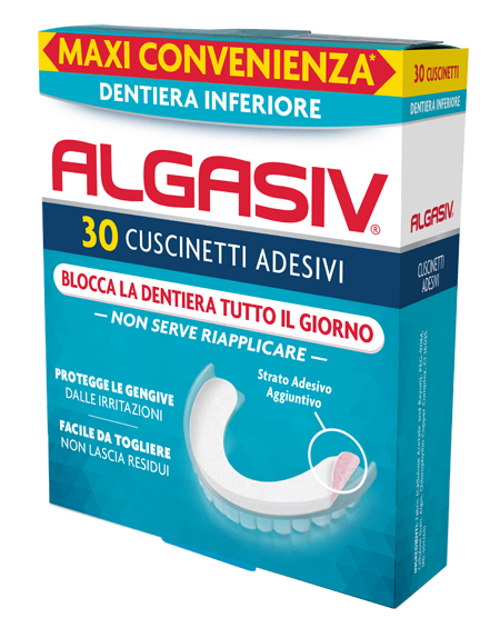 ALGASIV ADESIVO PER PROTESI DENTARIA INFERIORE 30 PEZZI - Farmacia Nuova Dr.ssa Gabriella Catellani