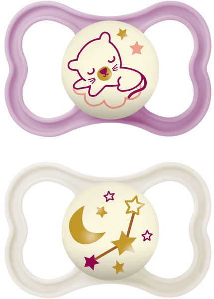 MAM AIR NIGHT SUCCHIETTO 16+ MESI SILICONE FEMMINA 2 PEZZI - Farmacia Nuova Dr.ssa Gabriella Catellani
