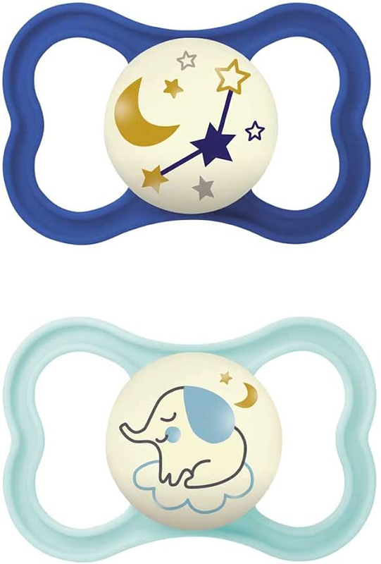 MAM AIR NIGHT SUCCHIETTO 16+ MESI SILICONE MASCHIO 2 PEZZI - Farmacia Nuova Dr.ssa Gabriella Catellani