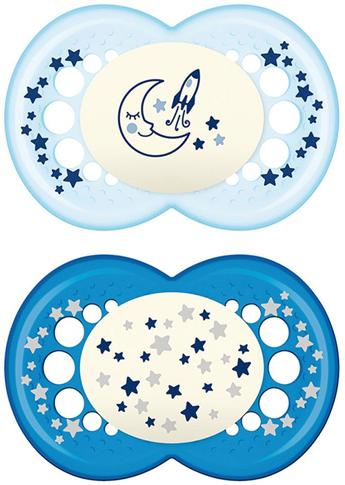 MAM SUCCHIETTO ORIGINAL NIGHT 6+ MESI SILICONE MASCHIO 2 PEZZI - Farmacia Nuova Dr.ssa Gabriella Catellani
