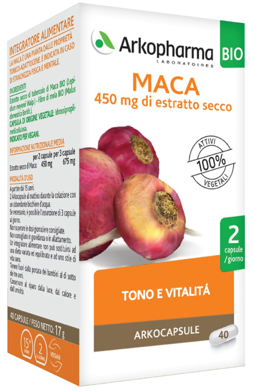 ARKO CAPSULE MACA BIO 40 CAPSULE - Farmacia Nuova Dr.ssa Gabriella Catellani