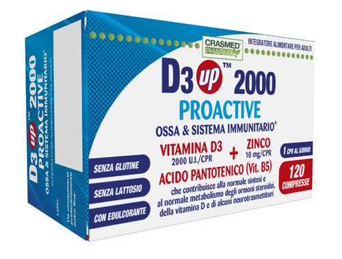 D3UP 2000 PROACTIVE OSSA/SISTEMA IMMUNITARIO 120 COMPRESSE - Farmacia Nuova Dr.ssa Gabriella Catellani