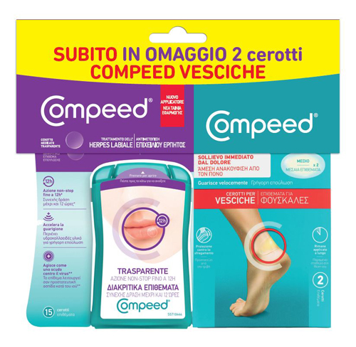COMPEED TRATTAMENTO DELL'HERPES LABIALE+ CEROTTI VESCICHE MISURA MEDIA 17 PEZZI - Farmacia Nuova Dr.ssa Gabriella Catellani