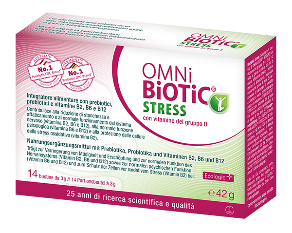 OMNI BIOTIC STRESS VITAMINE GRUPPO B 14 BUSTINE DA 3 G - Farmacia Nuova Dr.ssa Gabriella Catellani