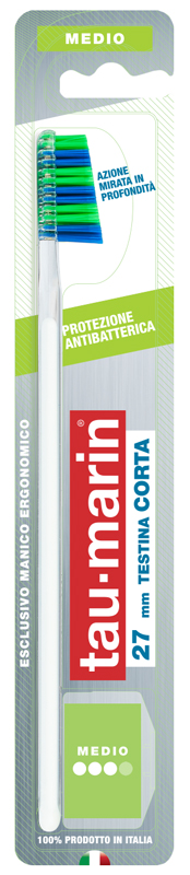TAUMARIN PROFESSIONAL SPAZZOLINO 27 MEDIO TESTINA CORTA PROTEZIONE ANTIBATTERICA - Farmacia Nuova Dr.ssa Gabriella Catellani