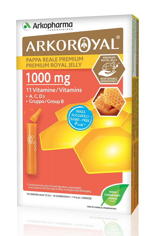 ARKOROYAL PAPPA REALE 1000 MG + VITAMINE SENZA ZUCCHERO 10 FIALE - Farmacia Nuova Dr.ssa Gabriella Catellani