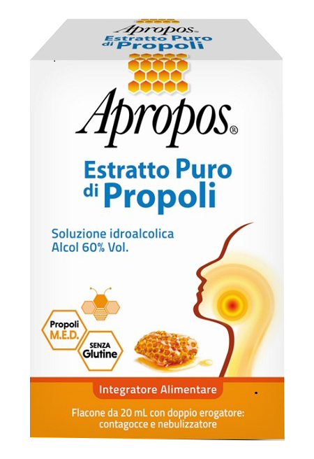 APROPOS ESTRATTO PURO DI PROPOLI SPRAY+CONTAGOCCE 20 ML - Farmacia Nuova Dr.ssa Gabriella Catellani