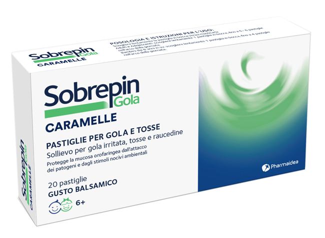 SOBREPIN GOLA CARAMELLE 20 PASTIGLIE GUSTO BALSAMICO - Farmacia Nuova Dr.ssa Gabriella Catellani