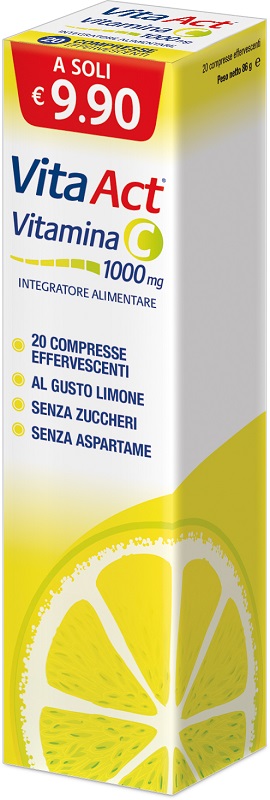VITA ACT VITAMINA C 1000MG 20 COMPRESSE EFFERVESCENTI LIMONE - Farmacia Nuova Dr.ssa Gabriella Catellani