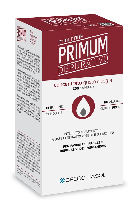 PRIMUM DEPURATIVO MINIDRINK CILIEGIA 15 STICK DA 10 ML - Farmacia Nuova Dr.ssa Gabriella Catellani