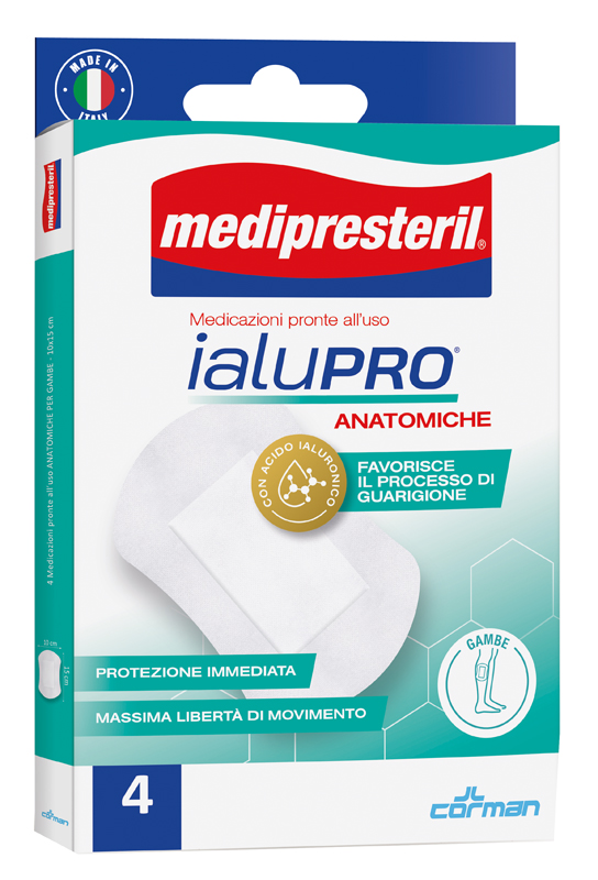 MEDIPRESTERIL IALUPRO GAMBE 10X15 CM 4 PEZZI - Farmacia Nuova Dr.ssa Gabriella Catellani