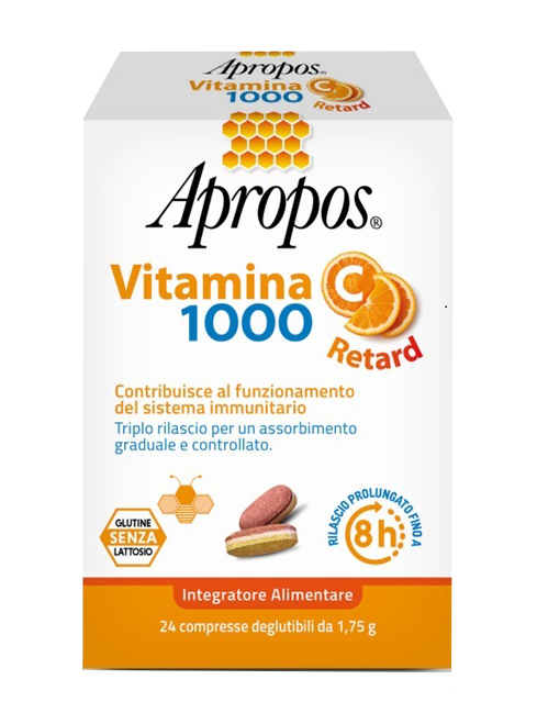 APROPOS VITAMINA C 1000 A RILASCIO PROLUNGATO 24 COMPRESSE DEGLUTIBILI - Farmacia Nuova Dr.ssa Gabriella Catellani