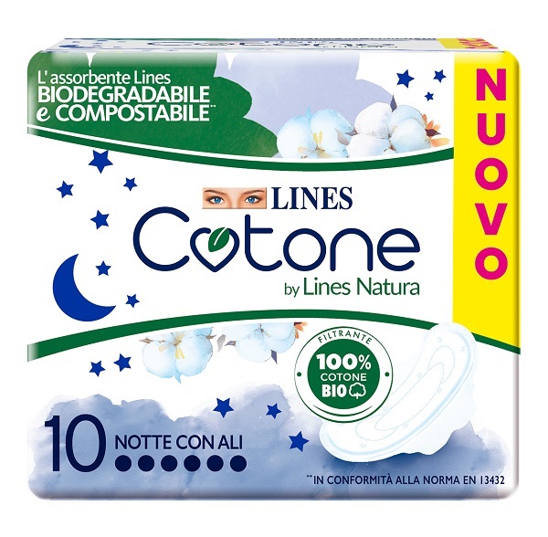 LINES COTONE BIO ULTRA NOTTE 10 PEZZI - Farmacia Nuova Dr.ssa Gabriella Catellani