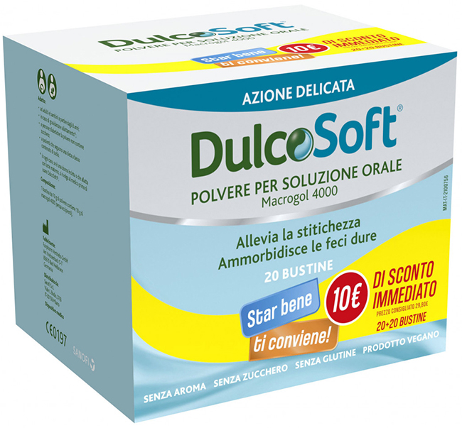 DULCOSOFT 20 BUSTINE BIPACK 1+1 - Farmacia Nuova Dr.ssa Gabriella Catellani