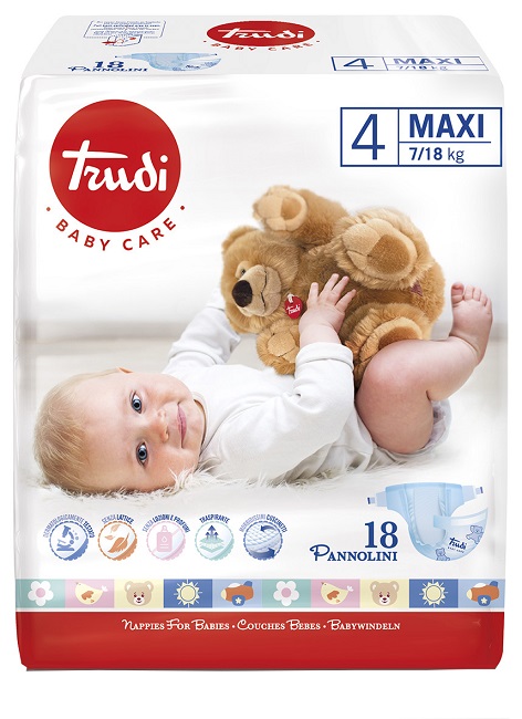 TRUDI BABY CARE PANNOLINO BAMBINI MAXI 7/18 KG 18 PEZZI - Farmacia Nuova Dr.ssa Gabriella Catellani