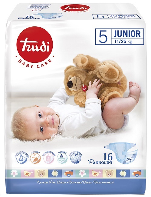 TRUDI BABY CARE PANNOLINO BAMBINI JUNIOR 11/25 KG 16 PEZZI - Farmacia Nuova Dr.ssa Gabriella Catellani