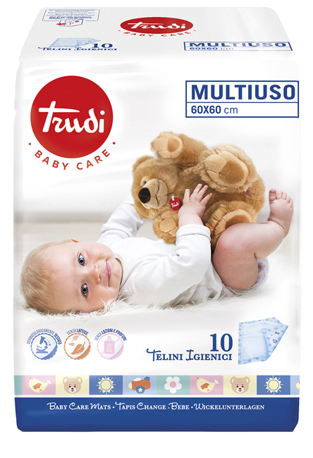 TRUDI BABY CARE TELINI MULTIUSO 60X60 CM 10 PEZZI - Farmacia Nuova Dr.ssa Gabriella Catellani
