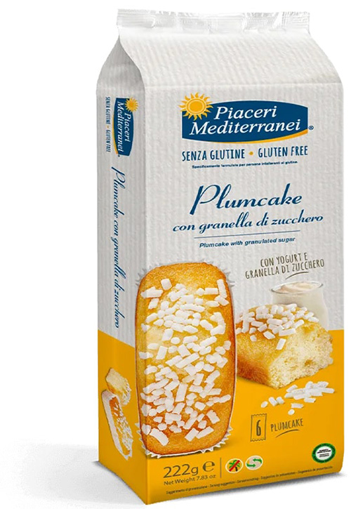 PIACERI MEDITERRANEI PLUMCAKE GRANELLA ZUCCHERO 6 PEZZI 37 G - Farmacia Nuova Dr.ssa Gabriella Catellani