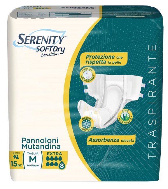 PANNOLONE MUTANDINA SERENITY SD SENSITIVE EXTRA M 15 PEZZI - Farmacia Nuova Dr.ssa Gabriella Catellani