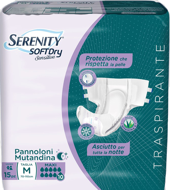 PANNOLONE MUTANDINA SERENITY SD SENSITIVE MAXI M 15 PEZZI - Farmacia Nuova Dr.ssa Gabriella Catellani