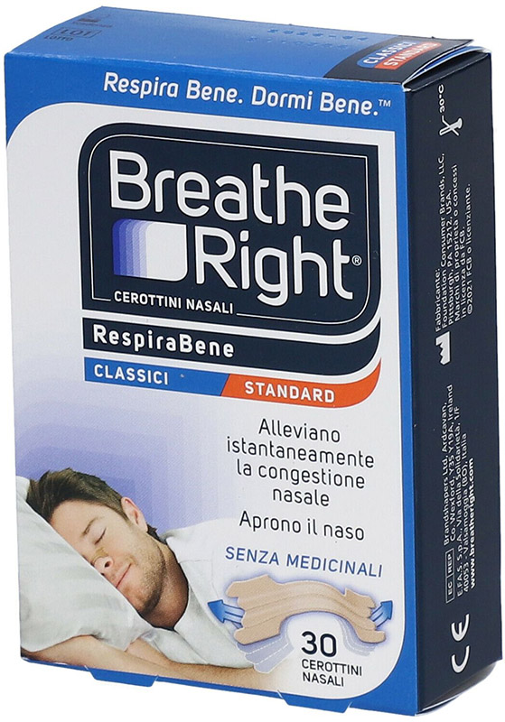 CEROTTI NASALI BREATHE RIGHT CLASSICI 30 PEZZI - Farmacia Nuova Dr.ssa Gabriella Catellani