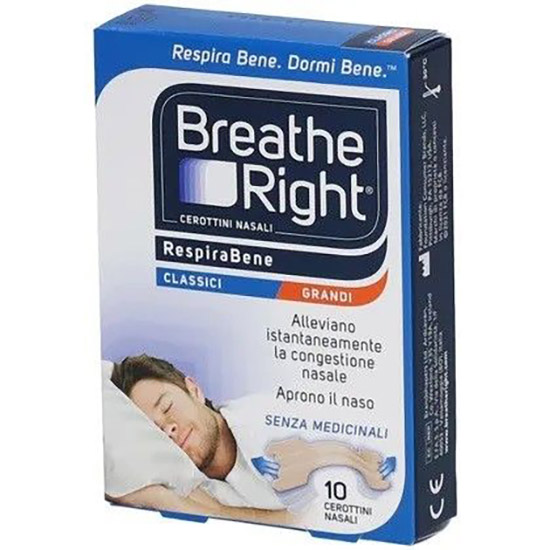 CEROTTI NASALI BREATHE RIGHT CLASSICI GRANDI 10 PEZZI - Farmacia Nuova Dr.ssa Gabriella Catellani