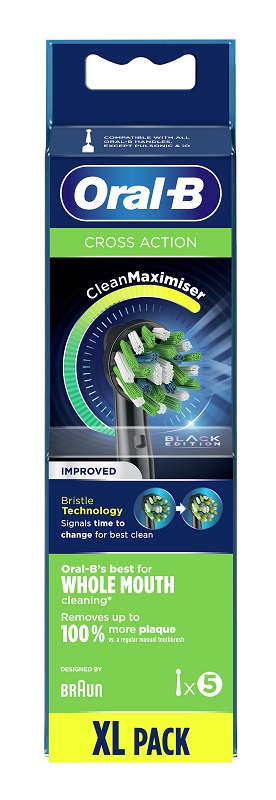 ORALB CROSS ACTION BLACK EB50 TESTINE PER SPAZZOLINO ELETTRICO 5 PEZZI - Farmacia Nuova Dr.ssa Gabriella Catellani