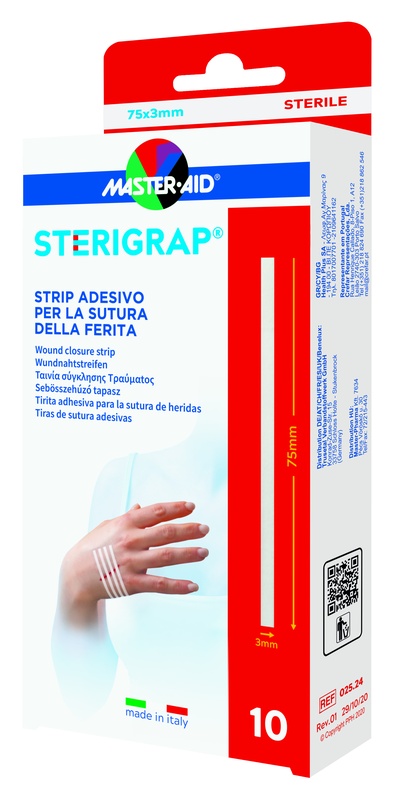 MASTER-AID STERIGRAP STRIP ADESIVO SUTURA FERITE 75X3 MM 10 PEZZI - Farmacia Nuova Dr.ssa Gabriella Catellani