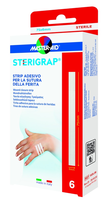 MASTER-AID STERIGRAP STRIP ADESIVO SUTURA FERITE 75X6 MM 6 PEZZI - Farmacia Nuova Dr.ssa Gabriella Catellani