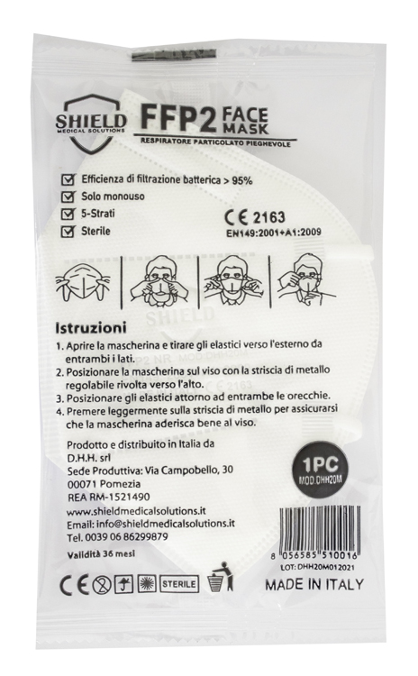 SHIELD FFP2 FACE MASK 1 PEZZO - Farmacia Nuova Dr.ssa Gabriella Catellani