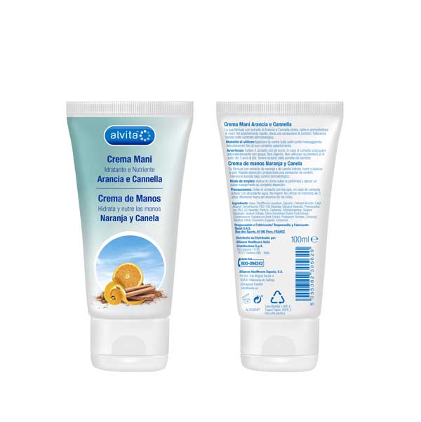 ALVITA CREMA MANI ARANCIA E CANNELLA 100 ML - Farmacia Nuova Dr.ssa Gabriella Catellani