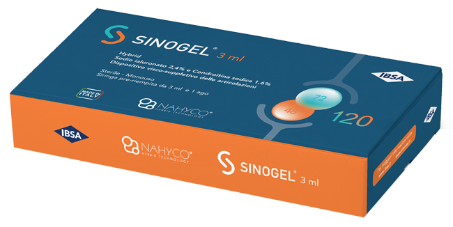 SIRINGA INTRA-ARTICOLARE SINOGEL 2,4% ACIDO IALURONICO + 1,6% CONDROITINA SODICA 3ML + 1 AGO - Farmacia Nuova Dr.ssa Gabriella Catellani