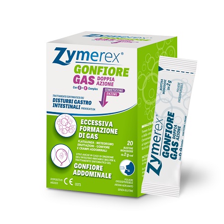 ZYMEREX GONFIORE GAS DOPPIA AZIONE CON S+E COMPLEX 20 BUSTINE MONODOSE DA 2 G - Farmacia Nuova Dr.ssa Gabriella Catellani