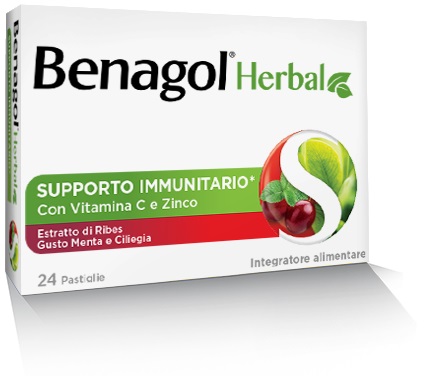 BENAGOL HERBAL MENTA E CILIEGIA 24 PASTIGLIE - Farmacia Nuova Dr.ssa Gabriella Catellani