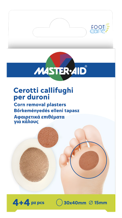 CEROTTO CALLIFUGO MASTER-AID FOOTCARE PER DURONI 4+4 PEZZI B1 - Farmacia Nuova Dr.ssa Gabriella Catellani