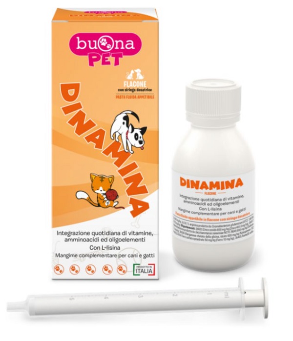 DINAMINA CANI GATTI FLACONE CON SIRINGA DOSATRICE IN PASTA 60 G BUONAPET - Farmacia Nuova Dr.ssa Gabriella Catellani
