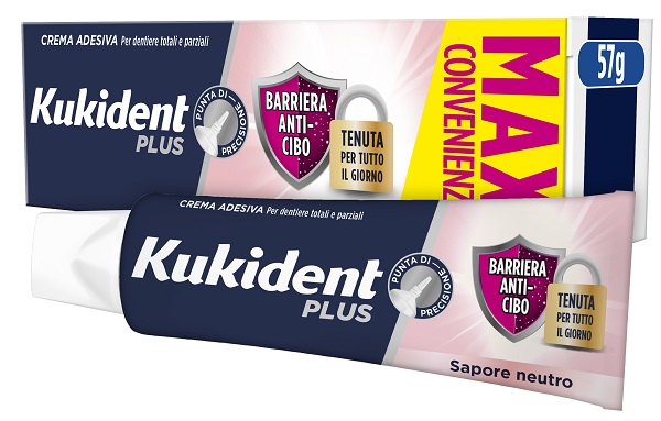 KUKIDENT PLUS BARRIERA ANTI-CIBO NEUTRO CREMA ADESIVA DENTIERE 57 G - Farmacia Nuova Dr.ssa Gabriella Catellani
