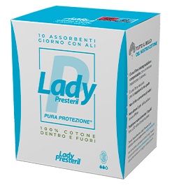 LADY PRESTERIL ASSORBENTI GIORNO CON ALI RIPIEGATI BIODEGRADABILI 10 PEZZI - Farmacia Nuova Dr.ssa Gabriella Catellani