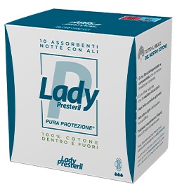 LADY PRESTERIL ASSORBENTI NOTTE CON ALI RIPIEGATI BIODEGRADABILI 10 PEZZI - Farmacia Nuova Dr.ssa Gabriella Catellani