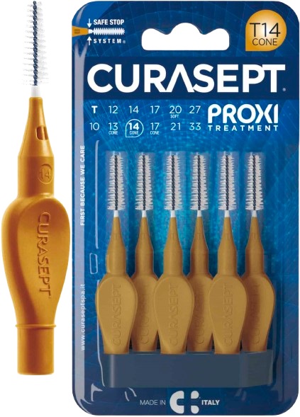 CURASEPT PROXI T14 OCRA/DARK GOLD 6 PEZZI - Farmacia Nuova Dr.ssa Gabriella Catellani