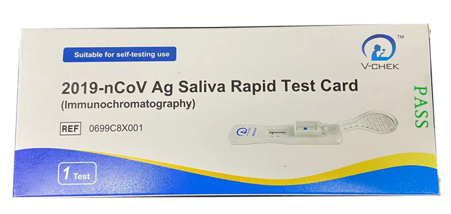 TEST ANTIGENICO RAPIDO COVID-19 V-CHEK AUTODIAGNOSTICO DETERMINAZIONE QUALITATIVA ANTGENI SARS-COV-2 IN TAMPONI SALIVARI MEDIANTE IMMUNOCROMATOGRAFIA - Farmacia Nuova Dr.ssa Gabriella Catellani